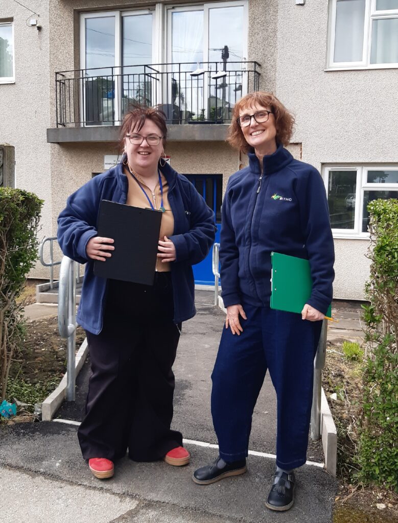 BITMO staff with clipboards carrying out surveys